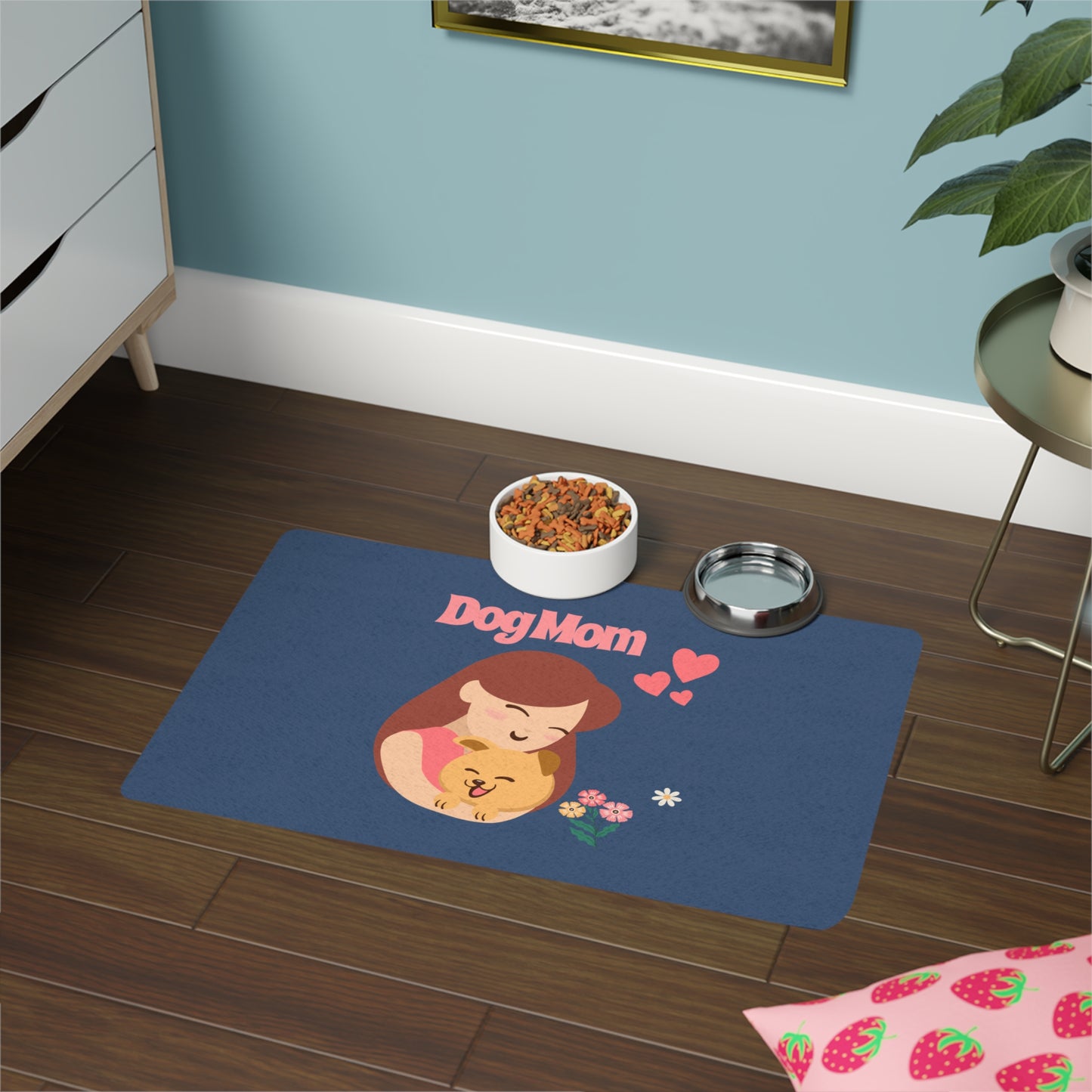Dog Mom Pet Food Mat — Cute Non-Slip Feeding Mat for Dogs (12x18)