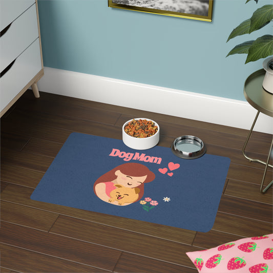 Dog Mom Pet Food Mat — Cute Non-Slip Feeding Mat for Dogs (12x18)