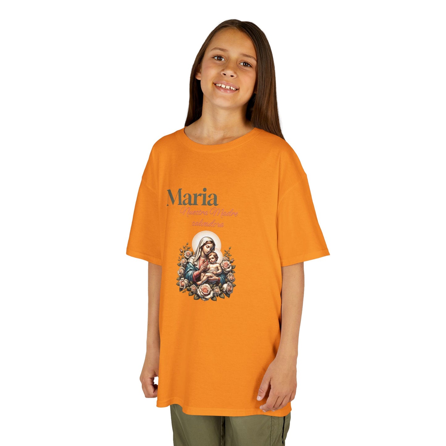 Kids Maria Virgen Faith T-Shirt — Religious Catholic Children's Tee