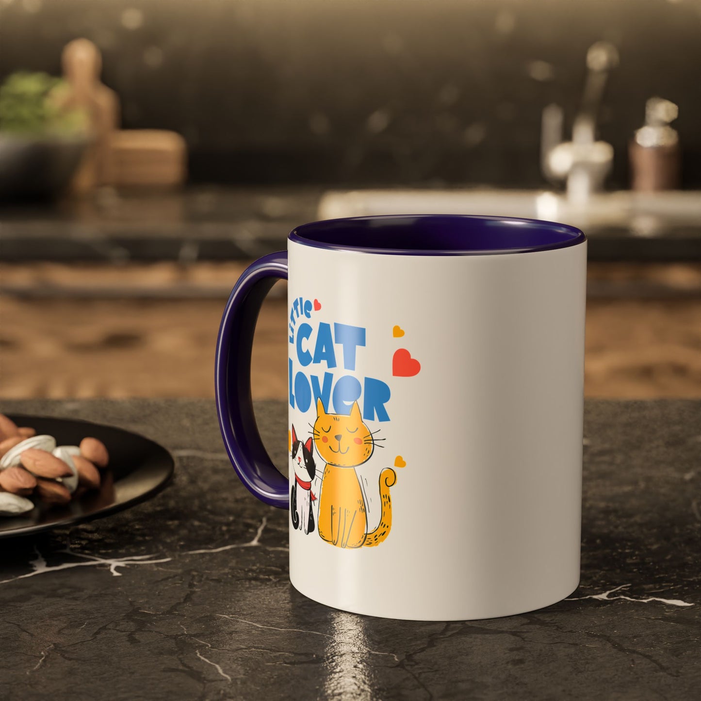 Cat Lover Mug — Colorful 11oz/15oz Ceramic Coffee Cup (Little Cat Lover Design)