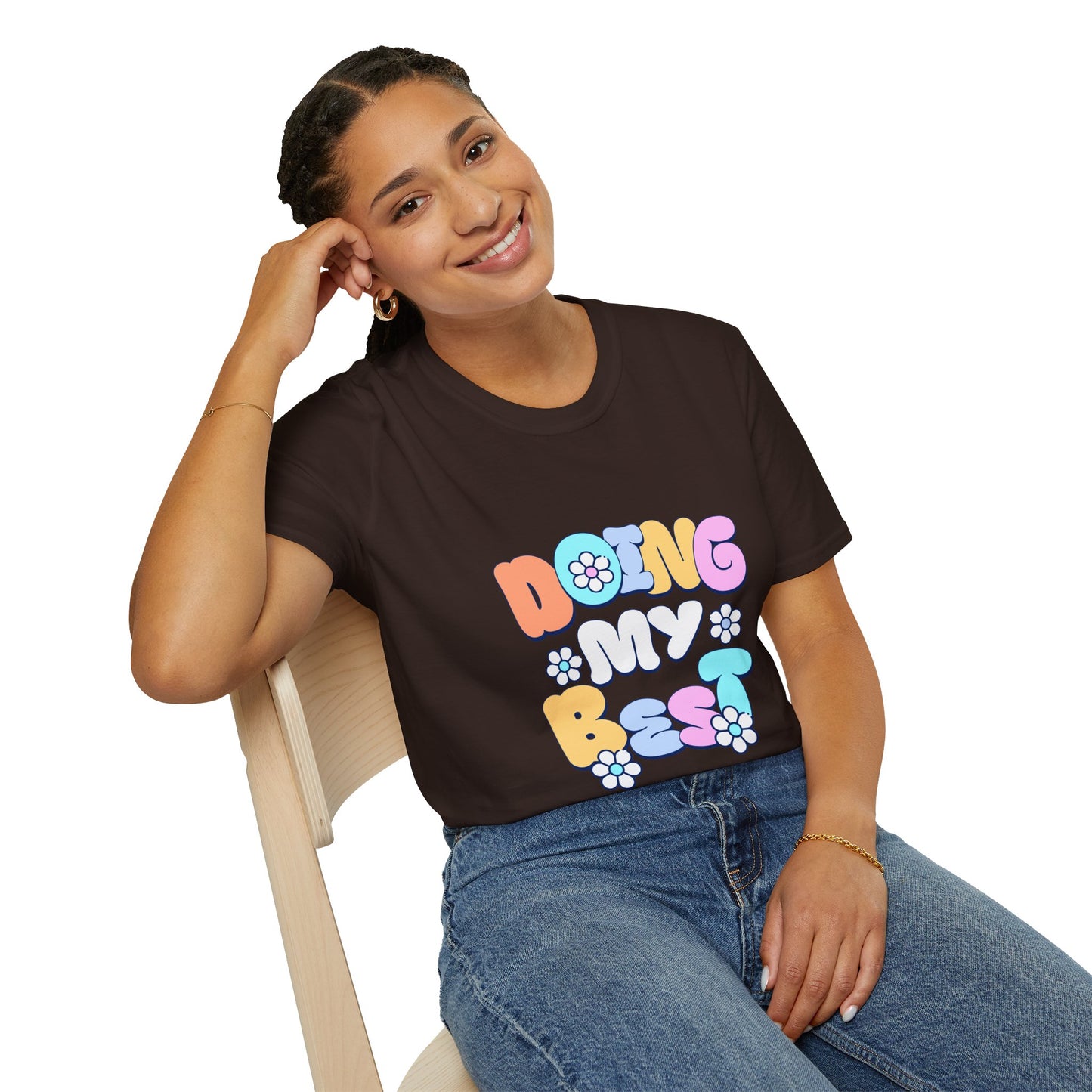 Retro Floral "Doing My Best" T-Shirt