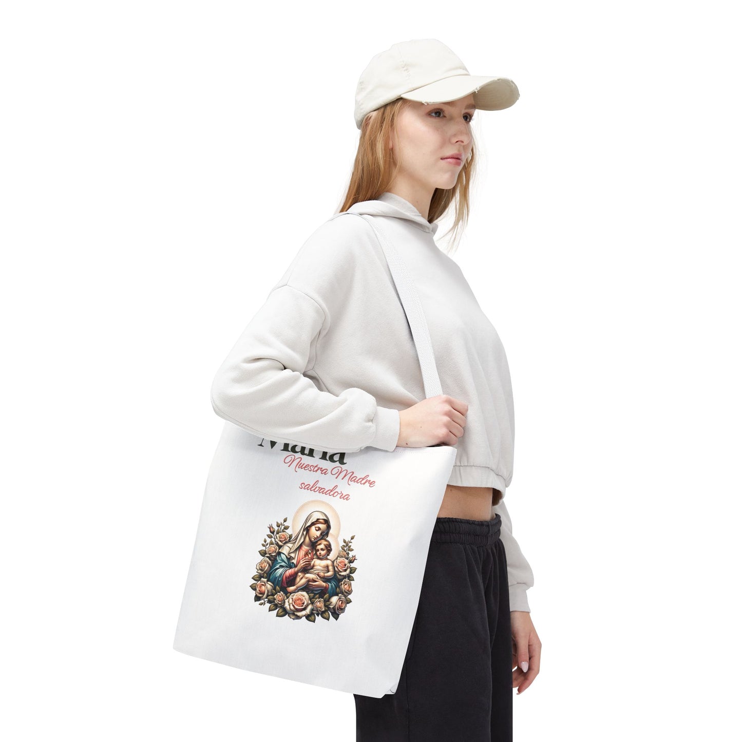 Faith Maria Jesus Tote Bag — Religious Faith All-Over Print Tote