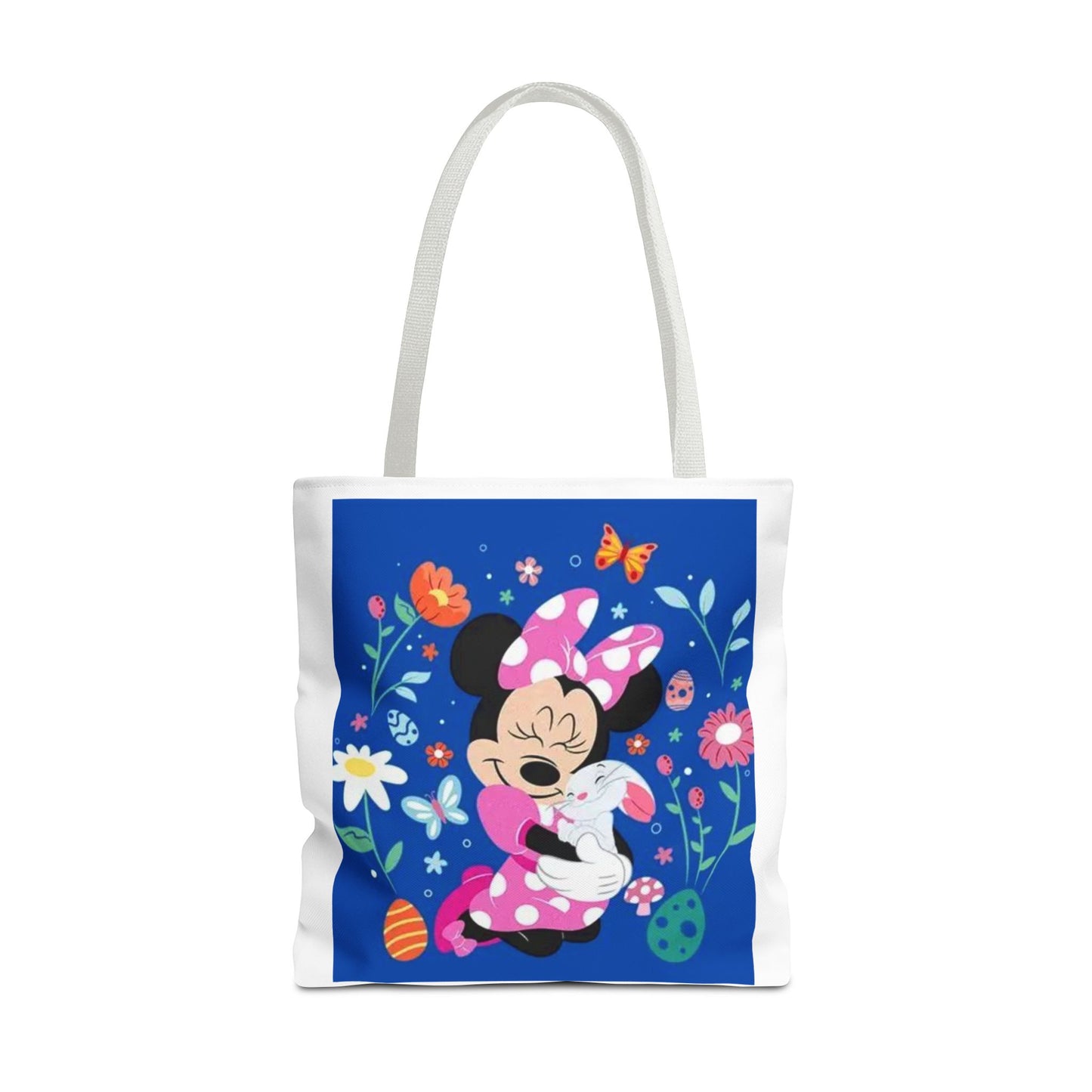 Floral Minnie Bunny Tote Bag — Cute Easter Canvas Carryall