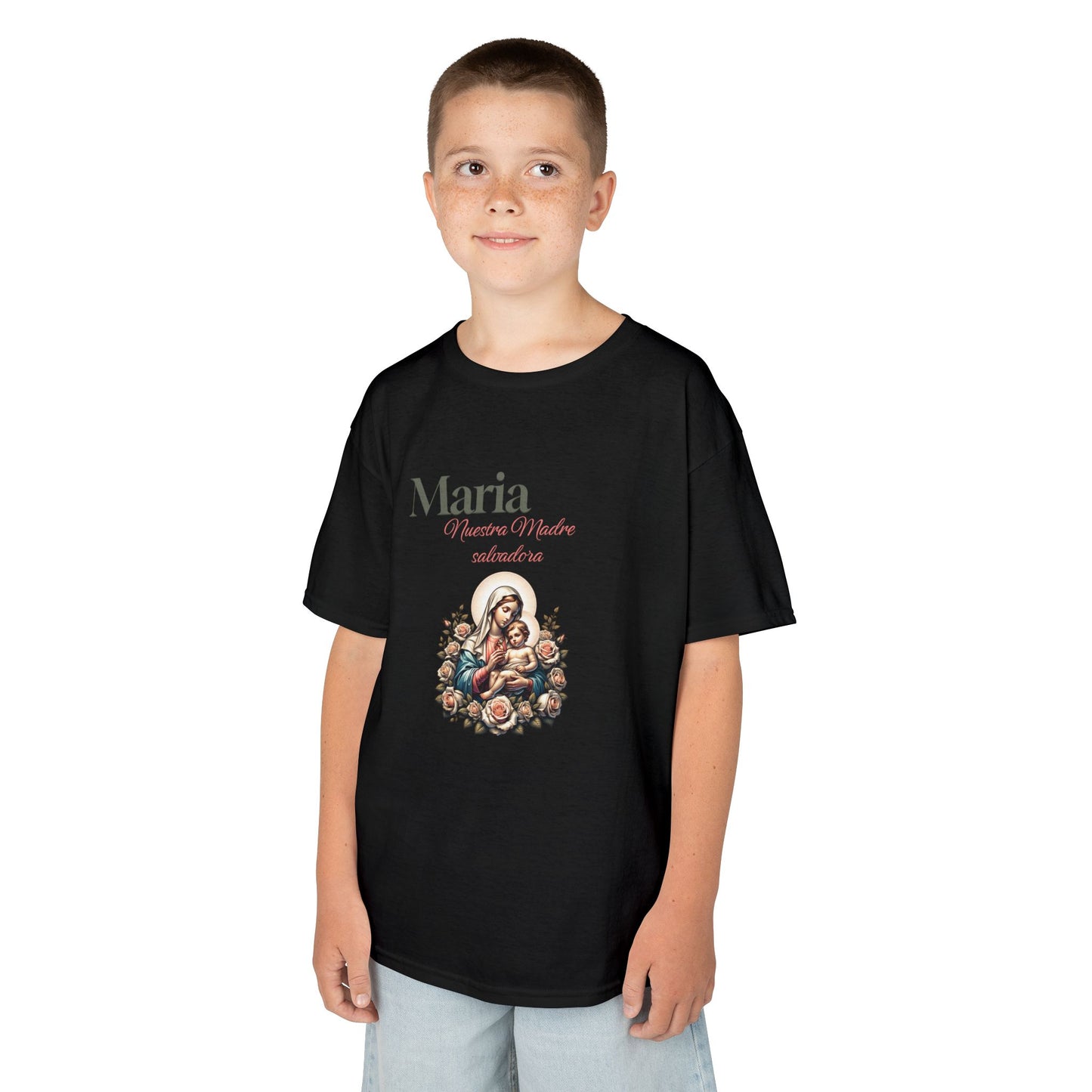 Kids Maria Virgen Faith T-Shirt — Religious Catholic Children's Tee