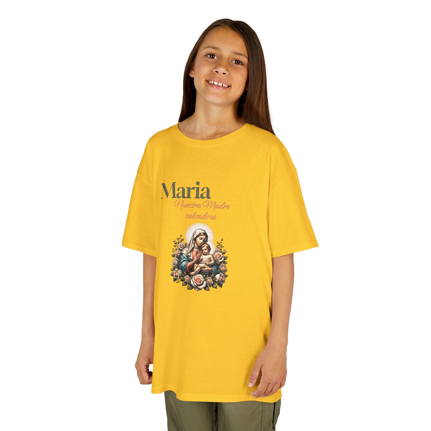Kids Maria Virgen Faith T-Shirt — Religious Catholic Children's Tee