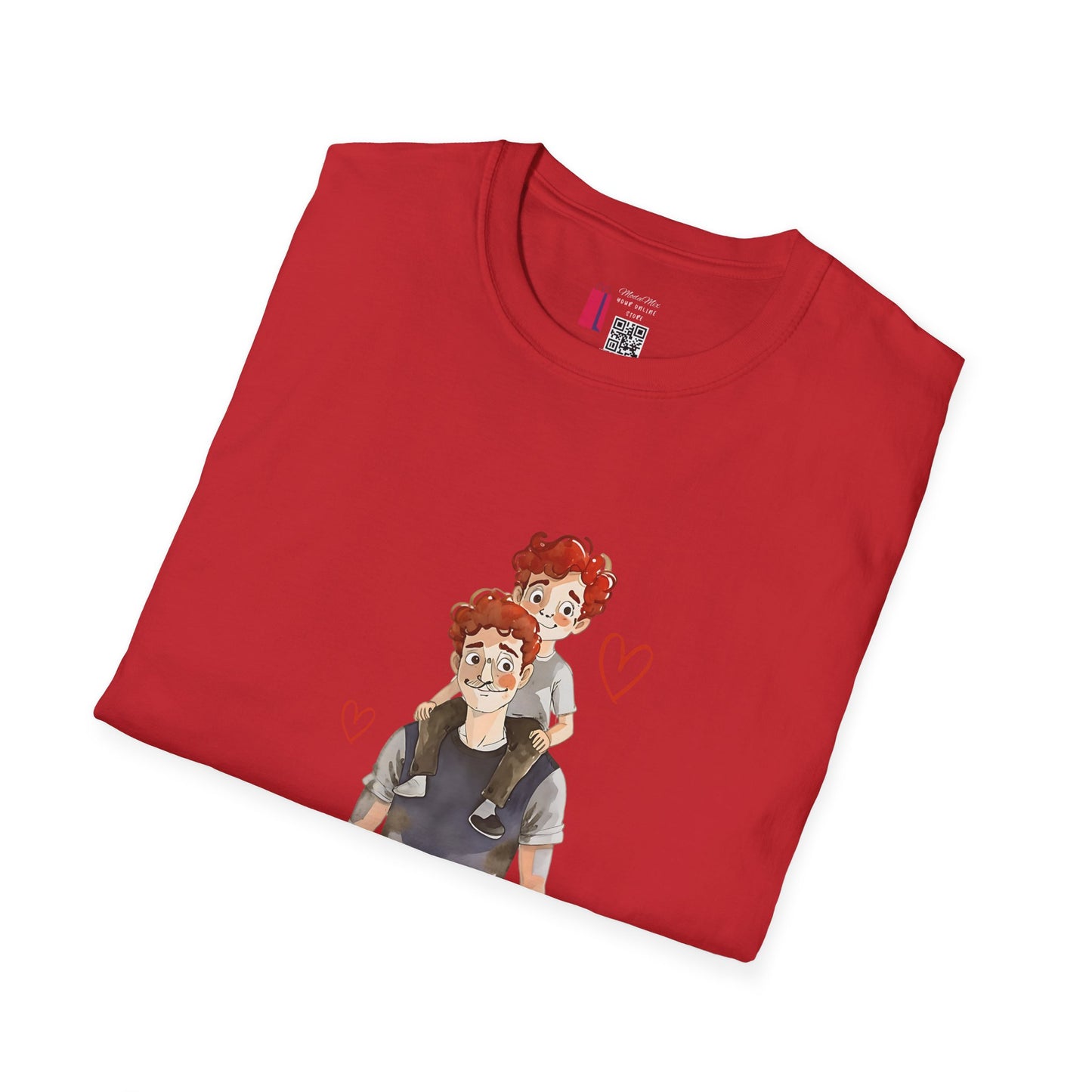 Dad and Son Cartoon Portrait T-Shirt — Cute Father’s Day Gift
