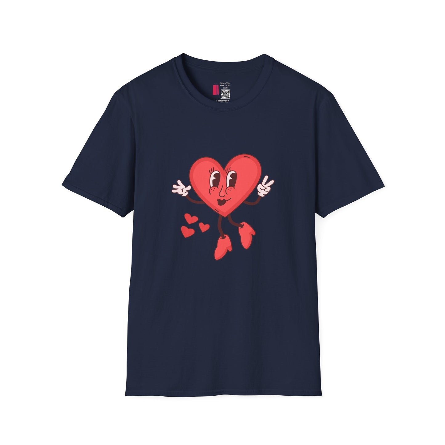 Heart Character T-Shirt — Cute Retro Dancing Heart Graphic for Valentine’s Day