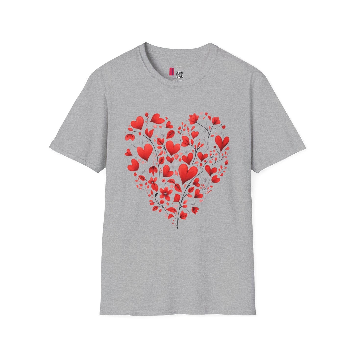 Heart Floral T-Shirt — Red Heart Bouquet Valentine's Tee