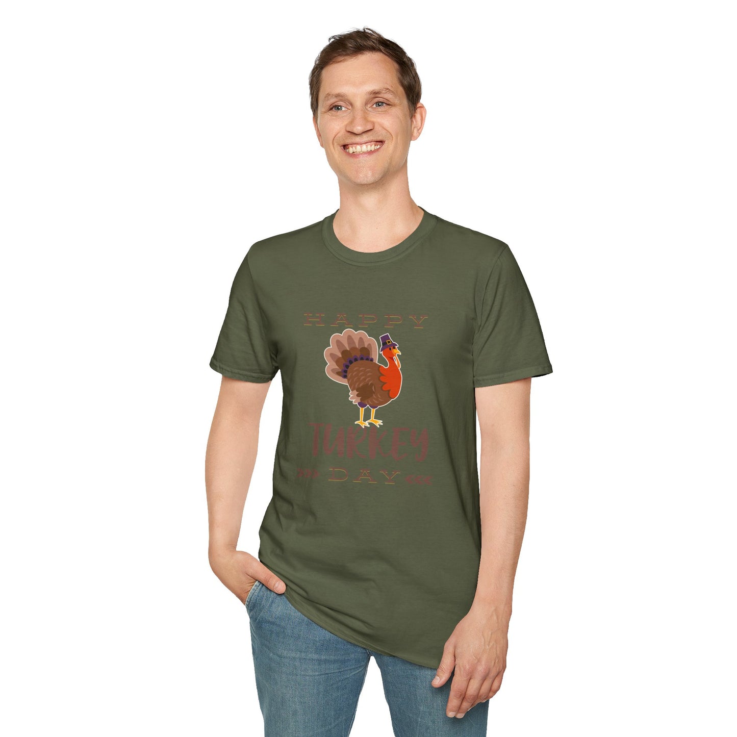 Thanksgiving Unisex Softstyle T-Shirt - Festive Fall Holiday Design