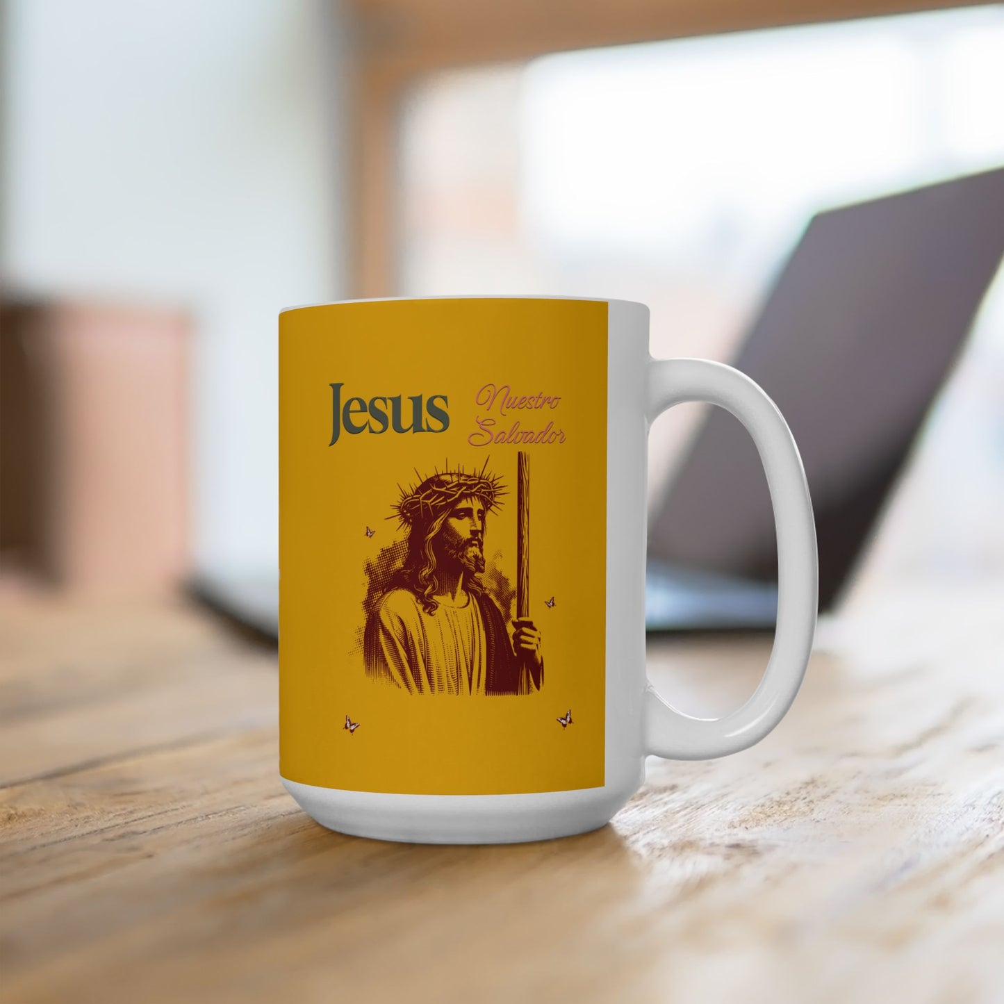 Jesus Loves Me Yellow Inspirational Ceramic Mug (11oz, 15oz)