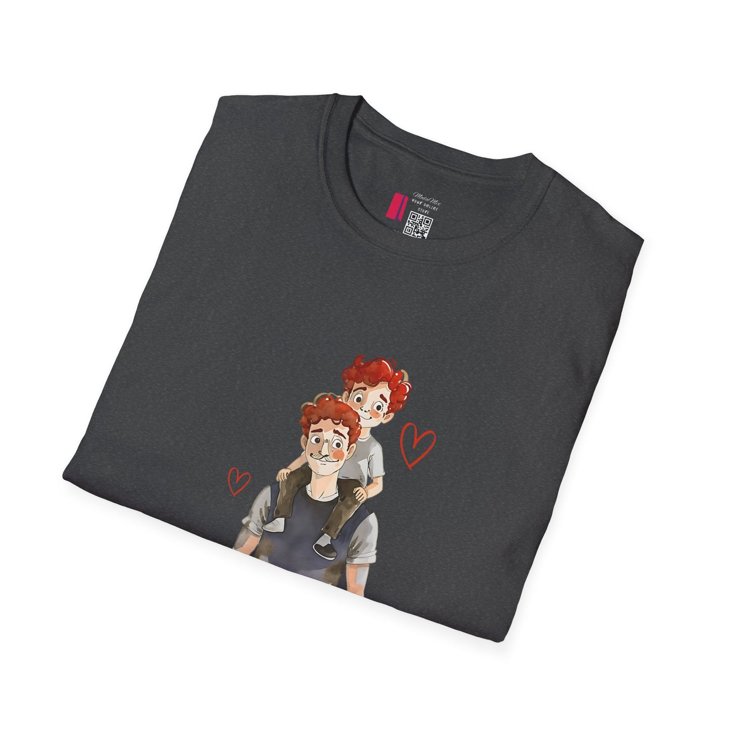Dad and Son Cartoon Portrait T-Shirt — Cute Father’s Day Gift