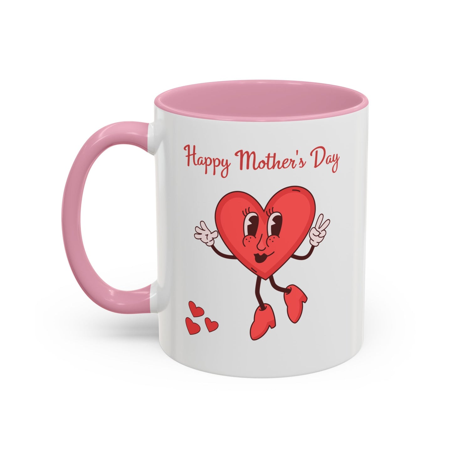 Happy Mother's Day Heart Mug — Cute Retro Heart Mom Coffee Cup (11oz, 15oz)