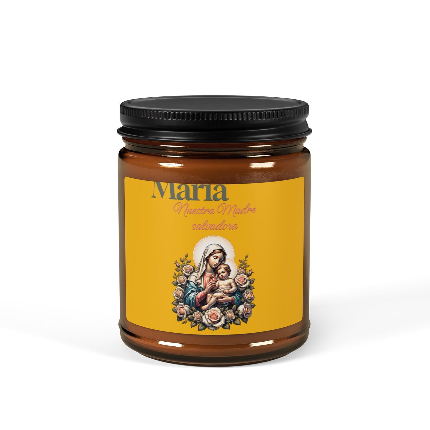 Faith & Hope Soy Candle — Scented Amber Jar (Maria Love)