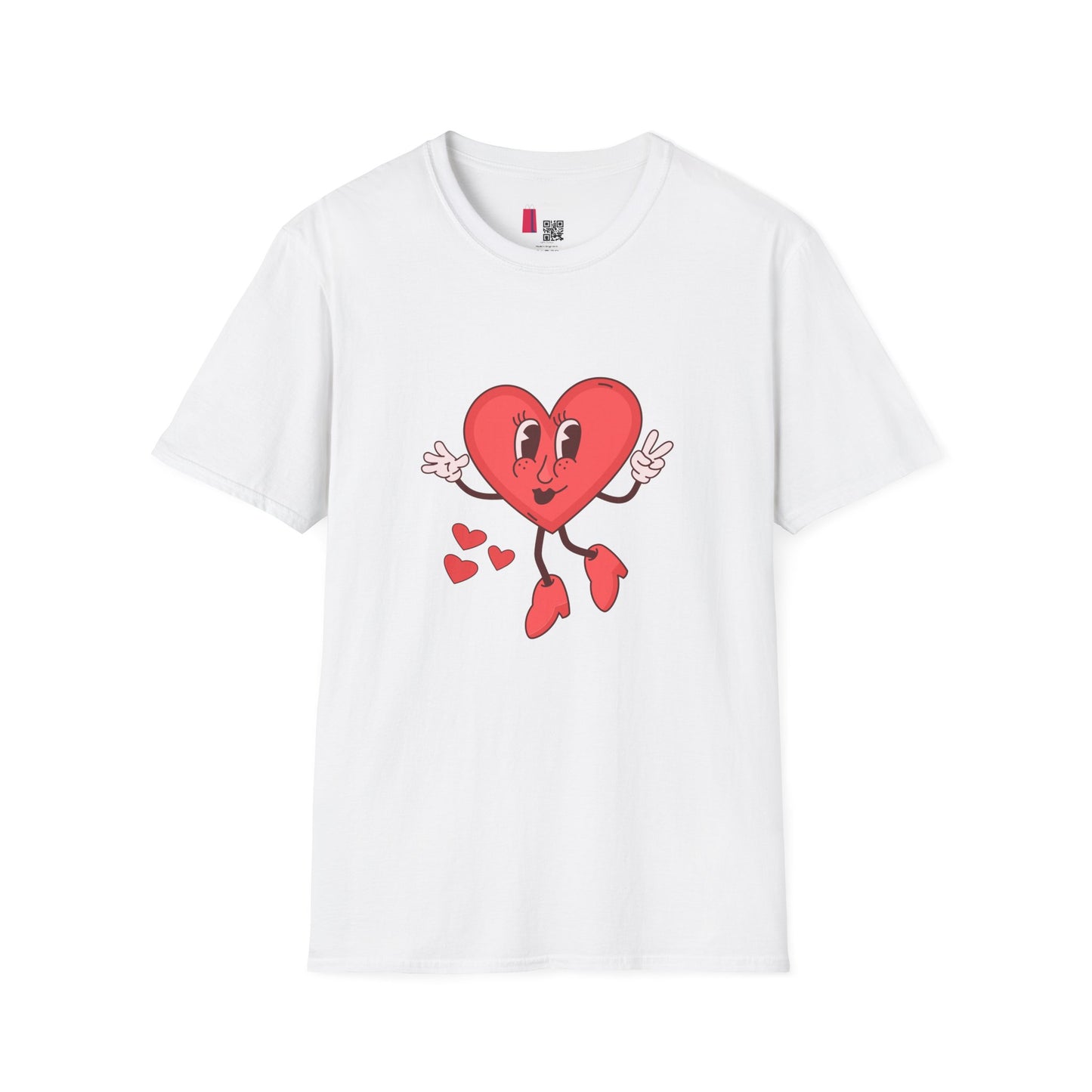 Heart Character T-Shirt — Cute Retro Dancing Heart Graphic for Valentine’s Day