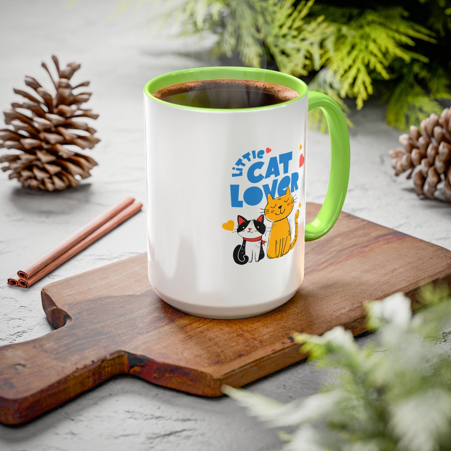 Cat Lover Mug — Colorful 11oz/15oz Ceramic Coffee Cup (Little Cat Lover Design)