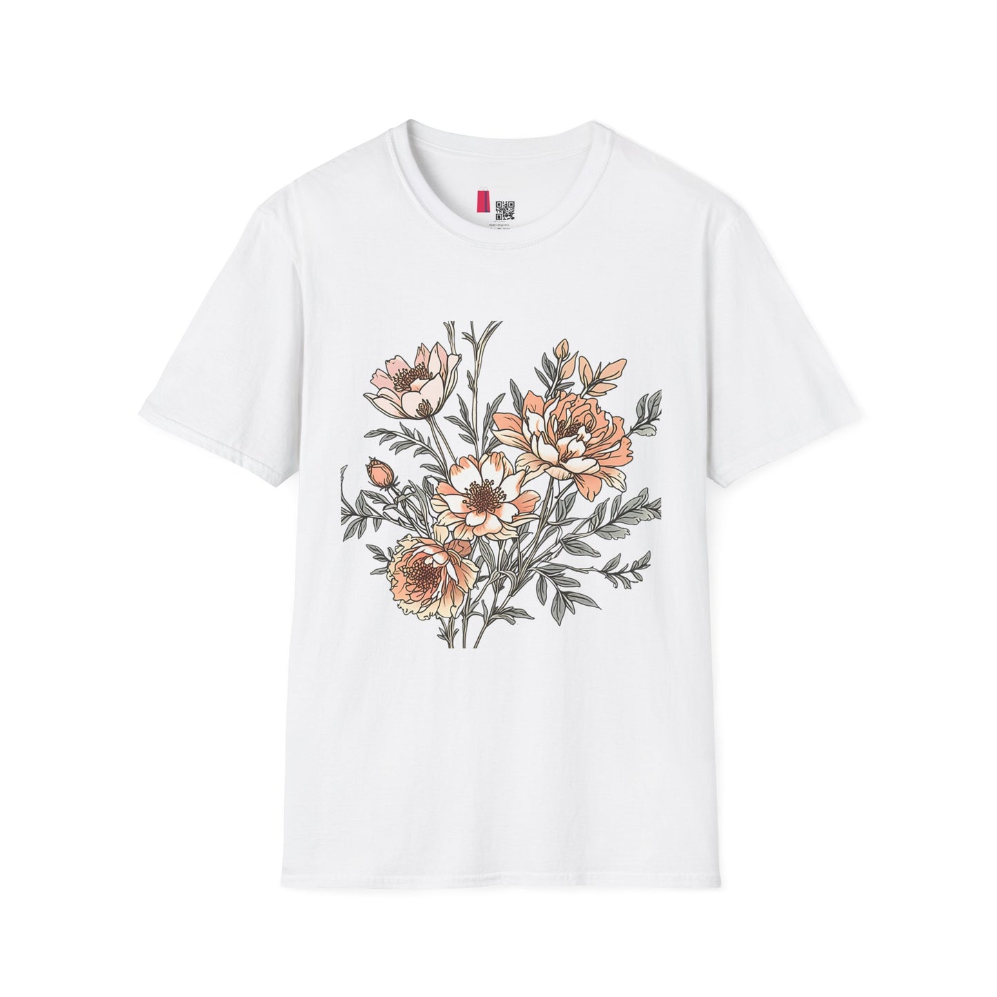 Floral Bouquet Tee - Vintage Peach Botanical T-Shirt