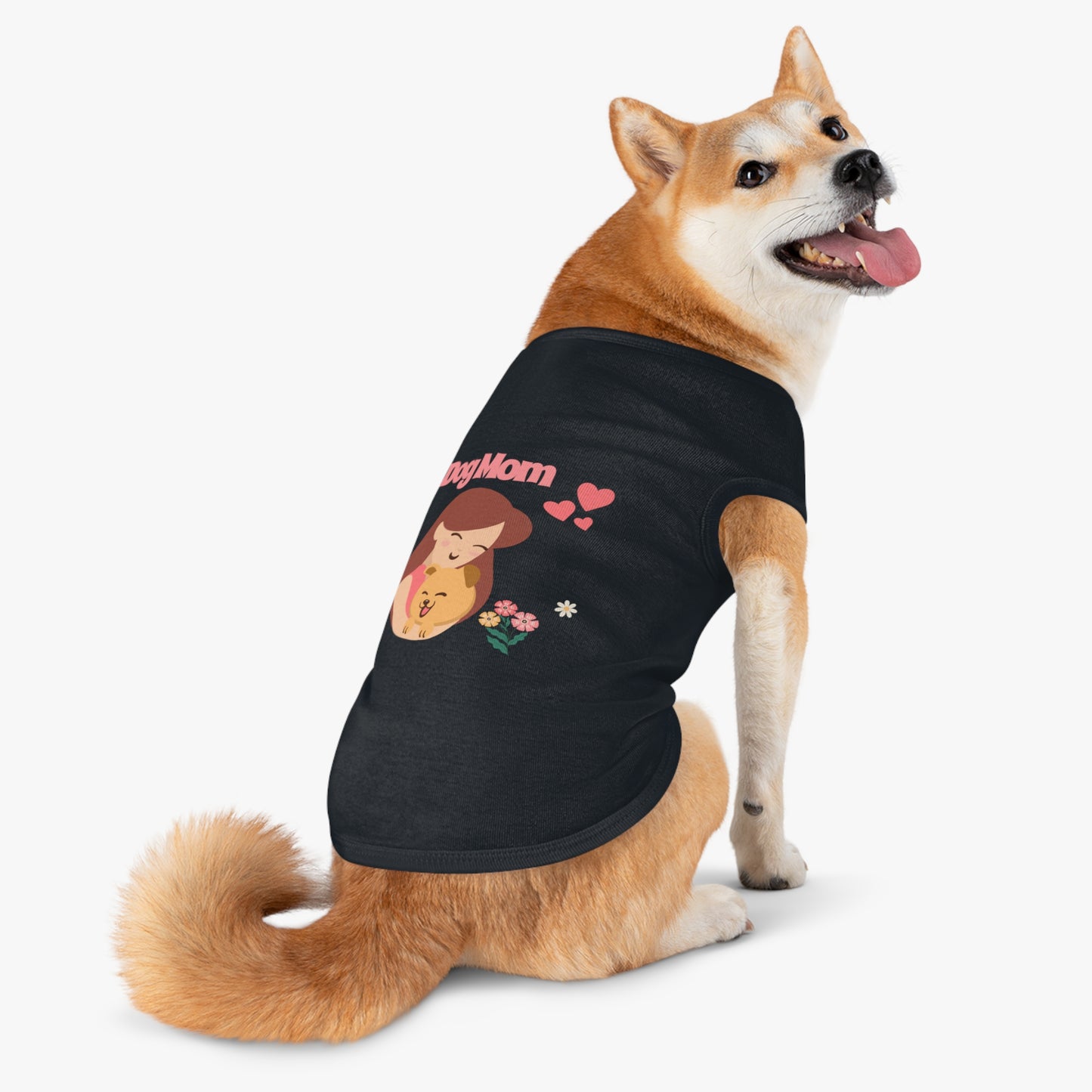 Dog Mom Pet Tank Top - Cute Floral Illustration