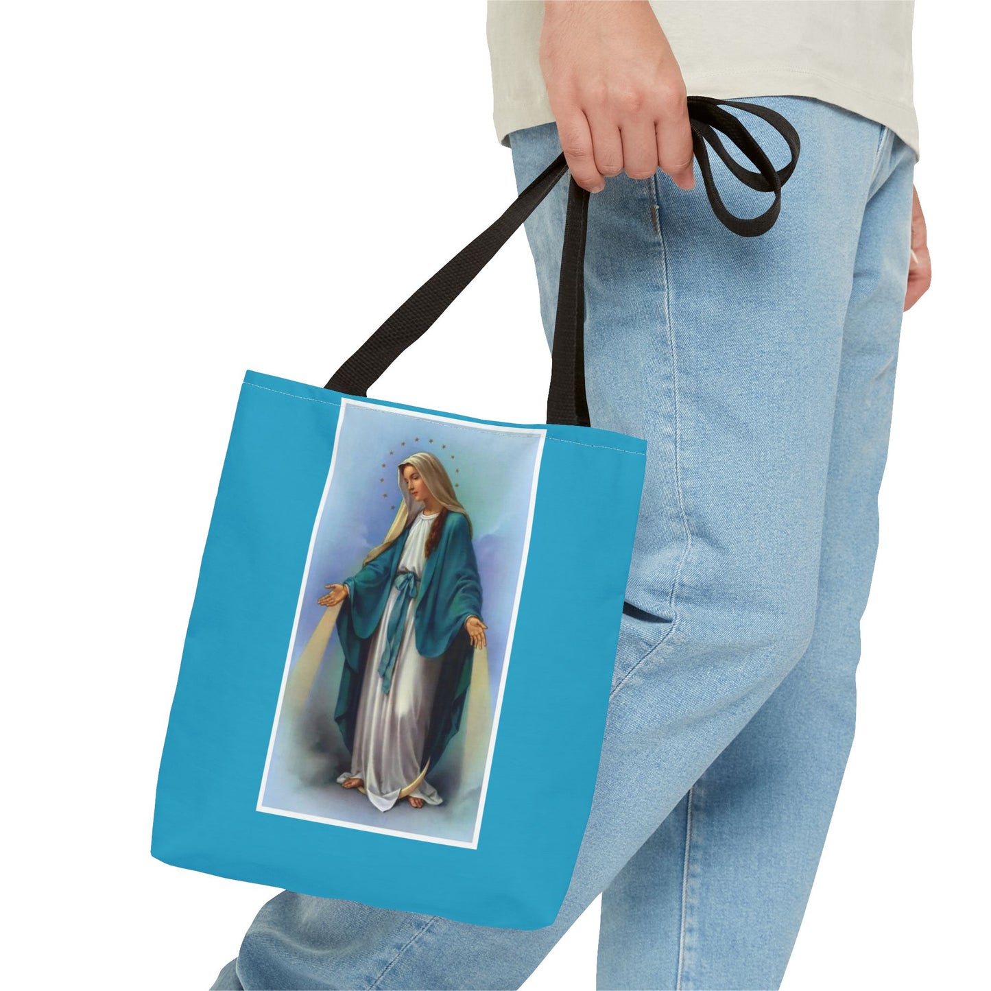 Virgin Mary Religious Tote Bag — Catholic Madonna AOP Shoulder Tote
