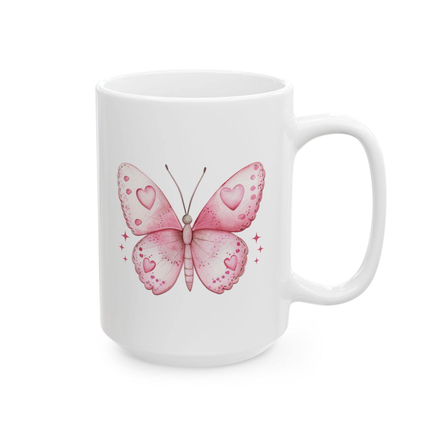 Pink Heart Balloon Ceramic Mug — Cute Valentine’s Day Coffee Cup (11oz/15oz)