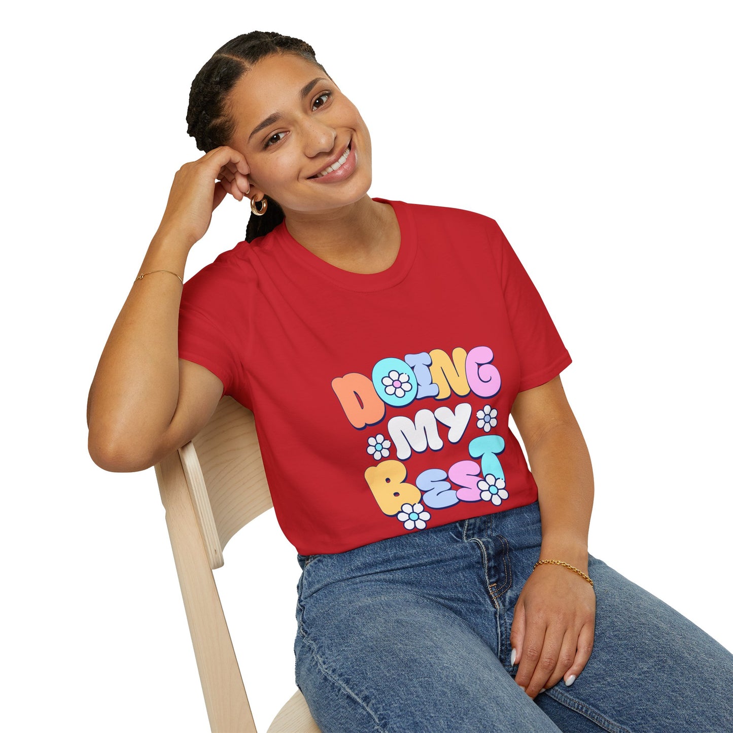 Retro Floral "Doing My Best" T-Shirt