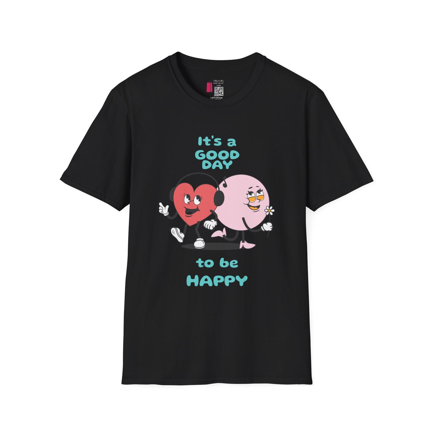 It's a Good Day to Be Happy T-Shirt — Cute Heart & Smile Graphic Tee