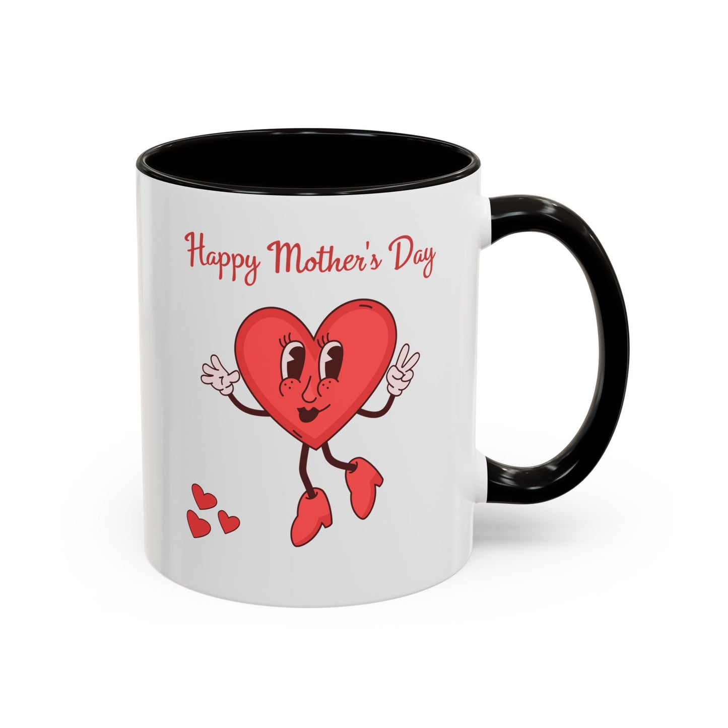 Happy Mother's Day Heart Mug — Cute Retro Heart Mom Coffee Cup (11oz, 15oz)