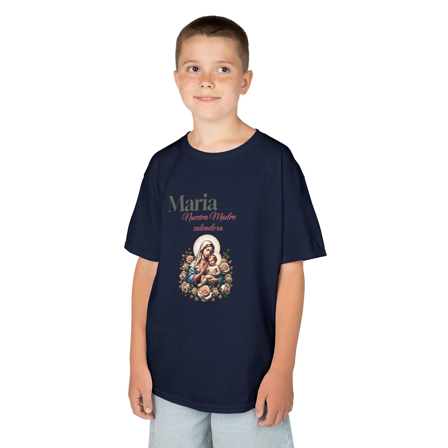 Kids Maria Virgen Faith T-Shirt — Religious Catholic Children's Tee