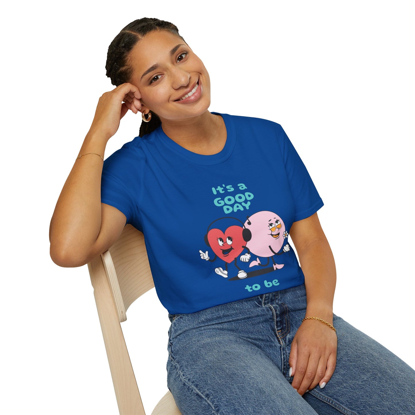 It's a Good Day to Be Happy T-Shirt — Cute Heart & Smile Graphic Tee