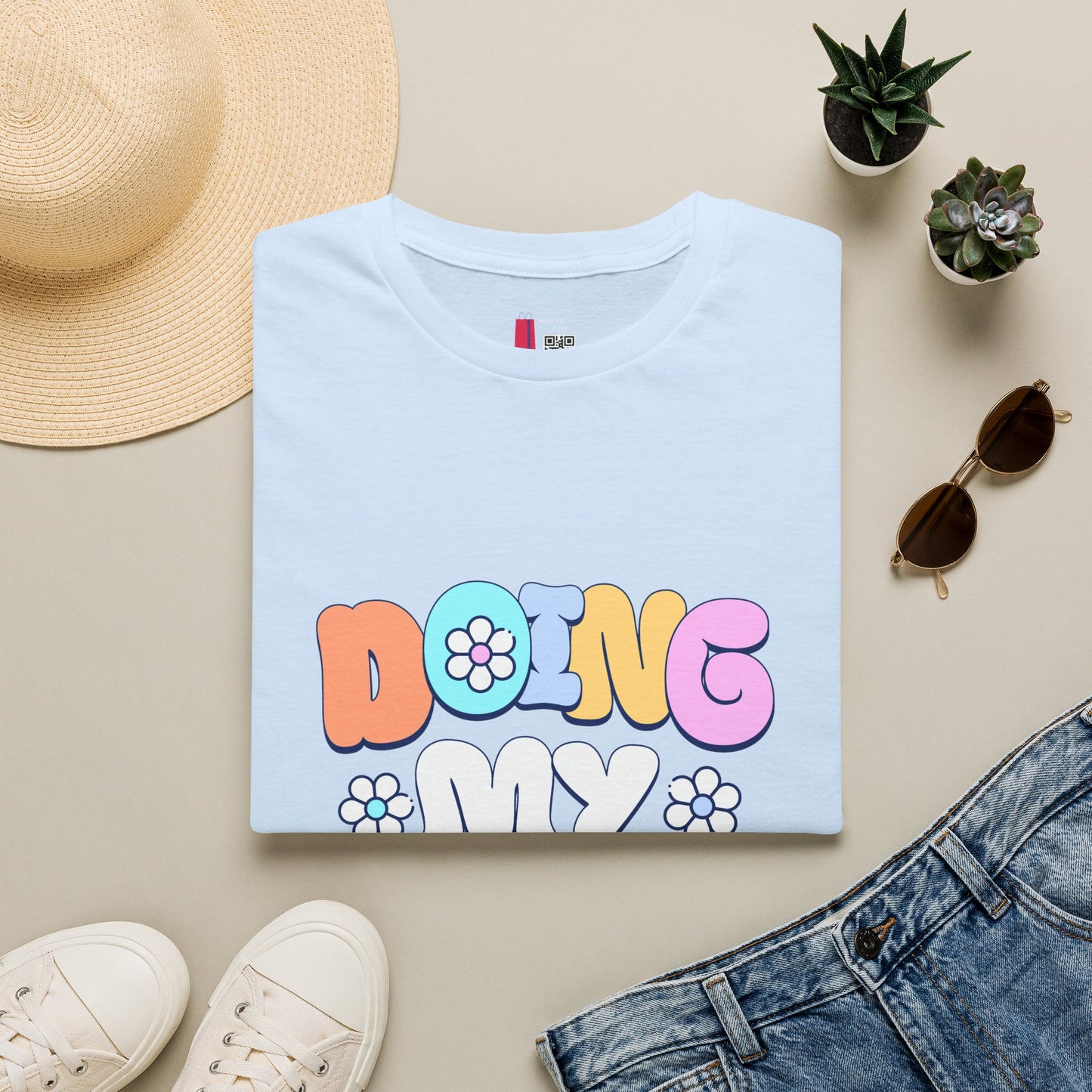 Retro Floral "Doing My Best" T-Shirt
