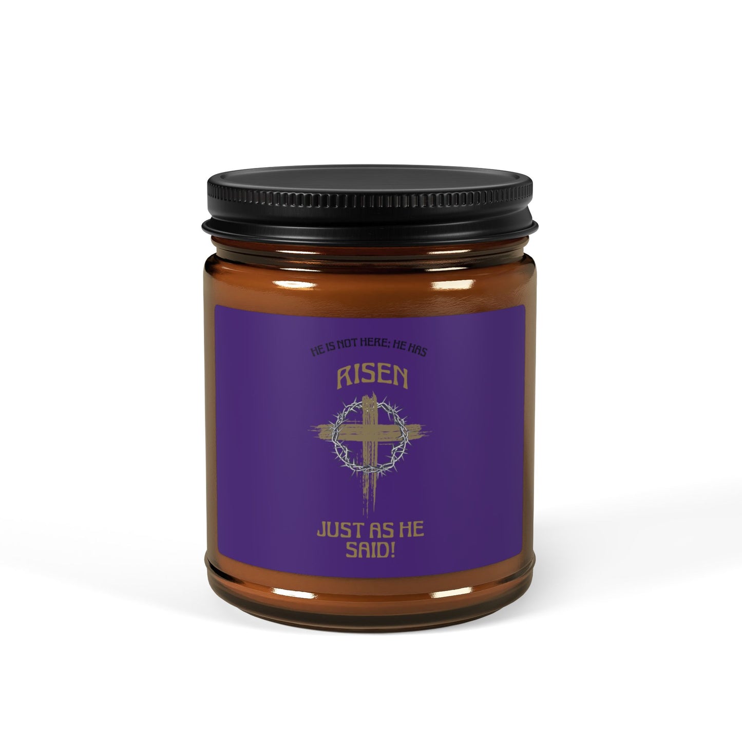 Resurrection Amber Soy Candle — “He Is Risen” Purple Label