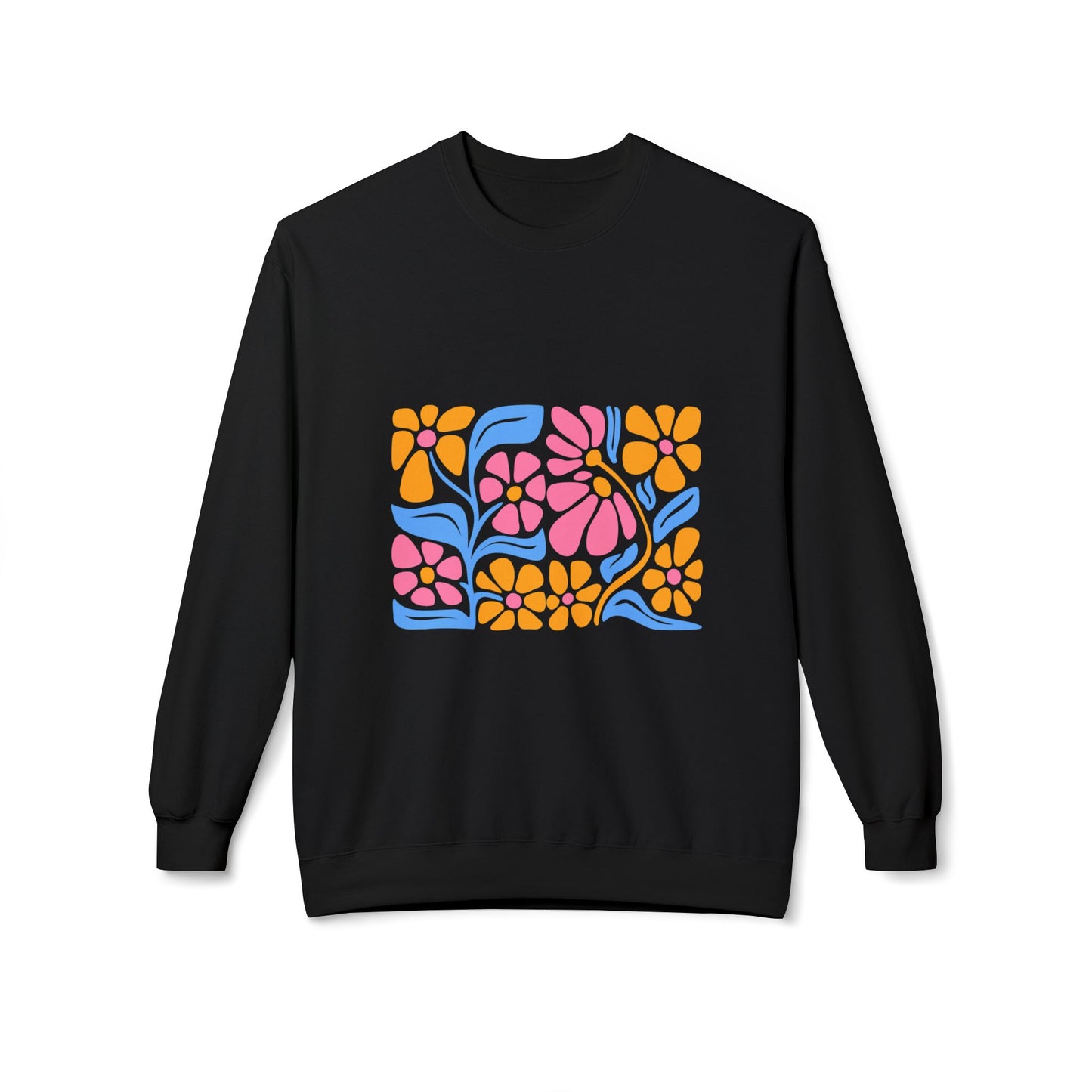Floral Retro Tile Crewneck Sweatshirt