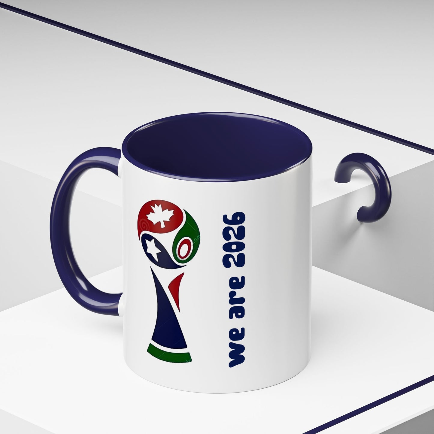 World Cup 2026 Accent Coffee Mug — 'We Are 2026' Soccer Fan Gift