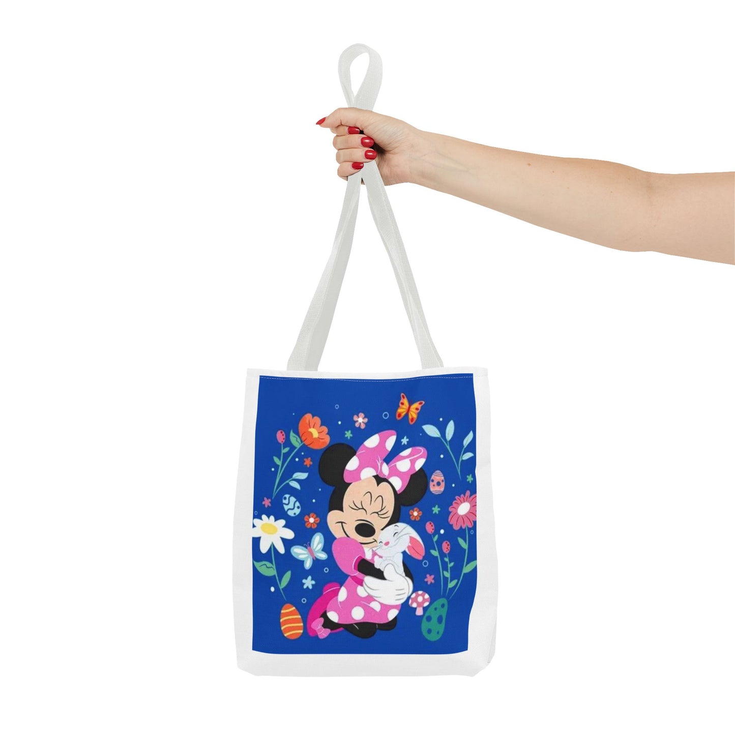 Floral Minnie Bunny Tote Bag — Cute Easter Canvas Carryall