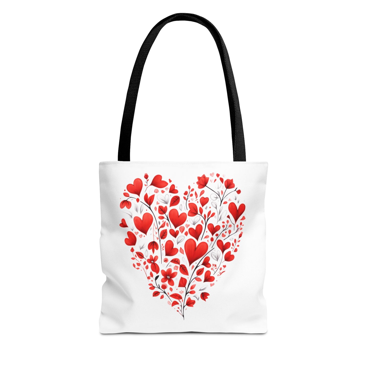 Heart Floral Tote Bag – Romantic Valentine’s Day Canvas Shopper