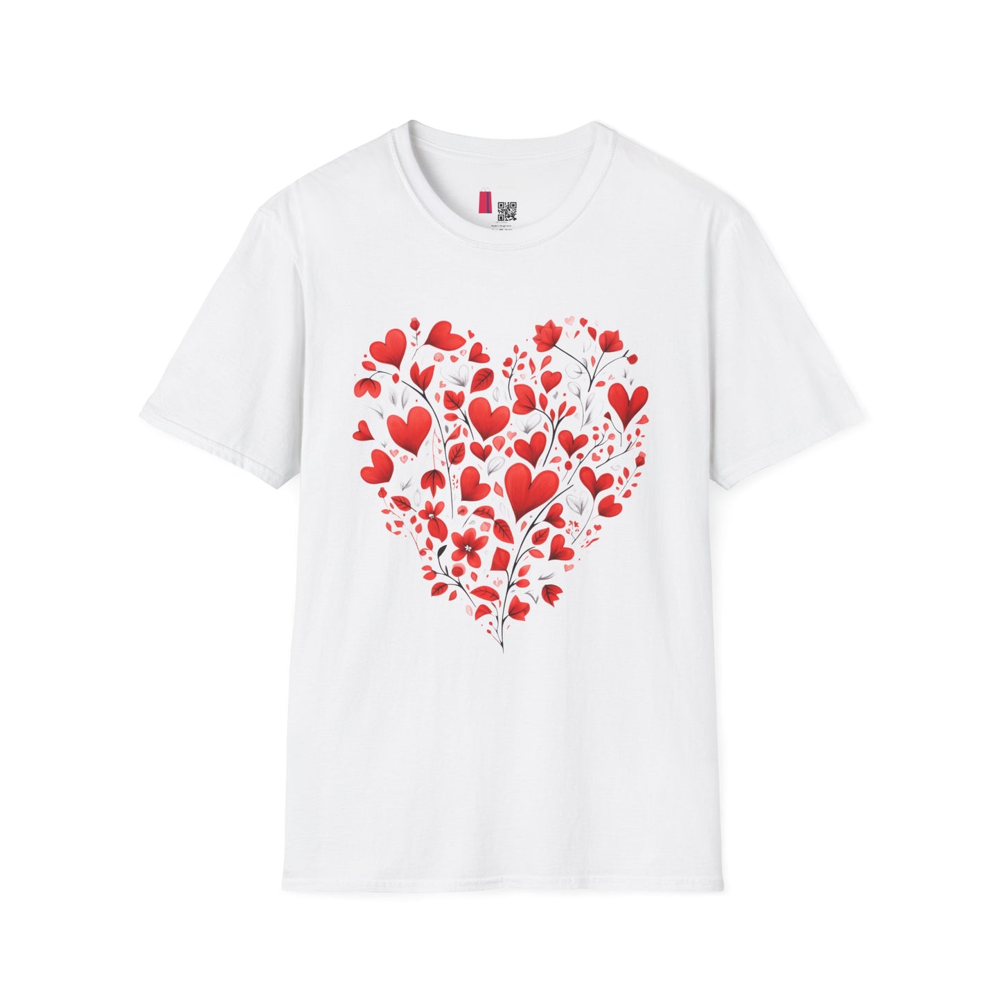 Heart Floral T-Shirt — Red Heart Bouquet Valentine's Tee
