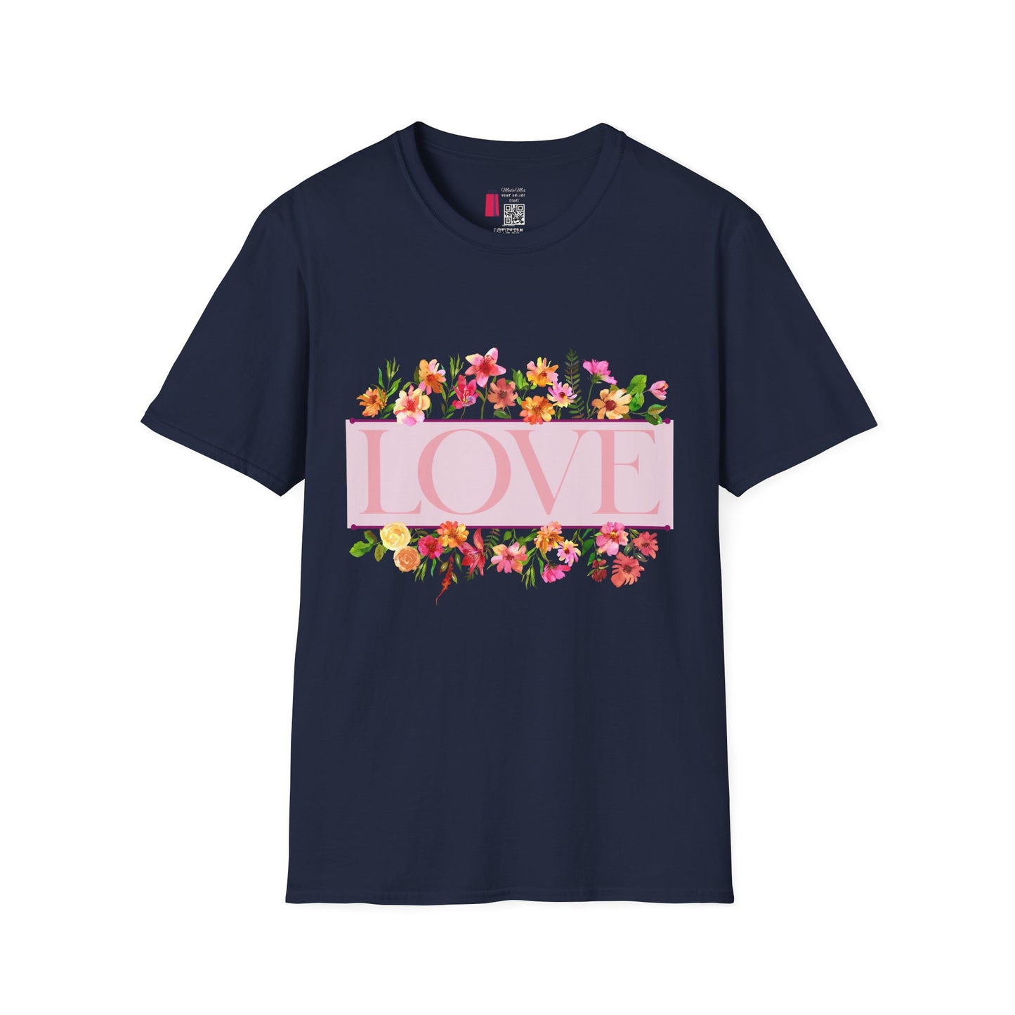 Love Floral T-Shirt — Pink "LOVE" Graphic Tee for Women & Gifts