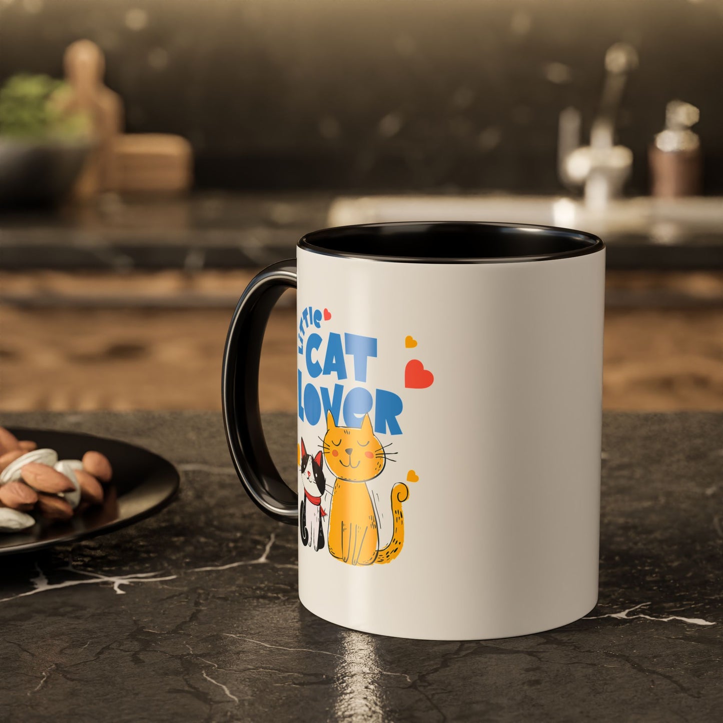 Cat Lover Mug — Colorful 11oz/15oz Ceramic Coffee Cup (Little Cat Lover Design)