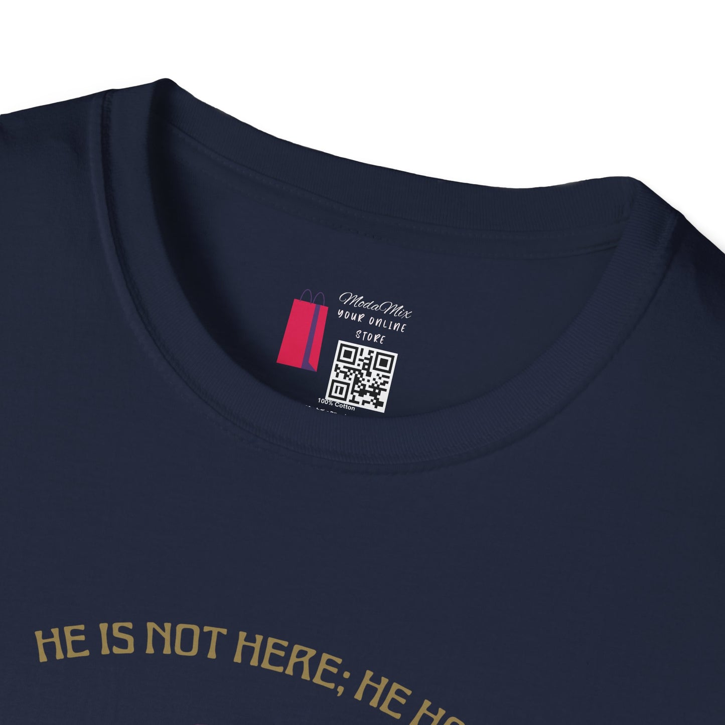 Christian Risen Cross T-Shirt — "He Is Not Here, He’s Risen" Easter Tee