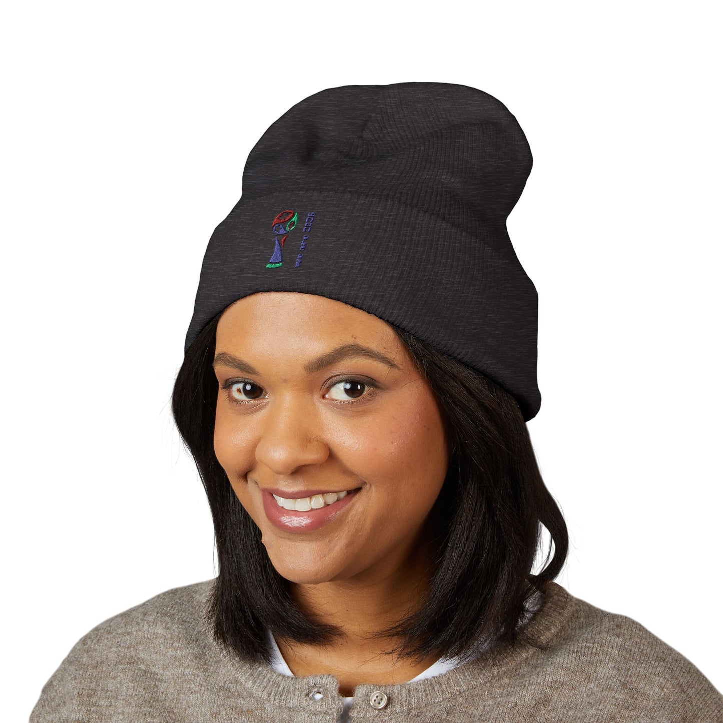 Embroidered 2026 World Cup Trophy Beanie — Soccer Fan Cuffed Knit Hat