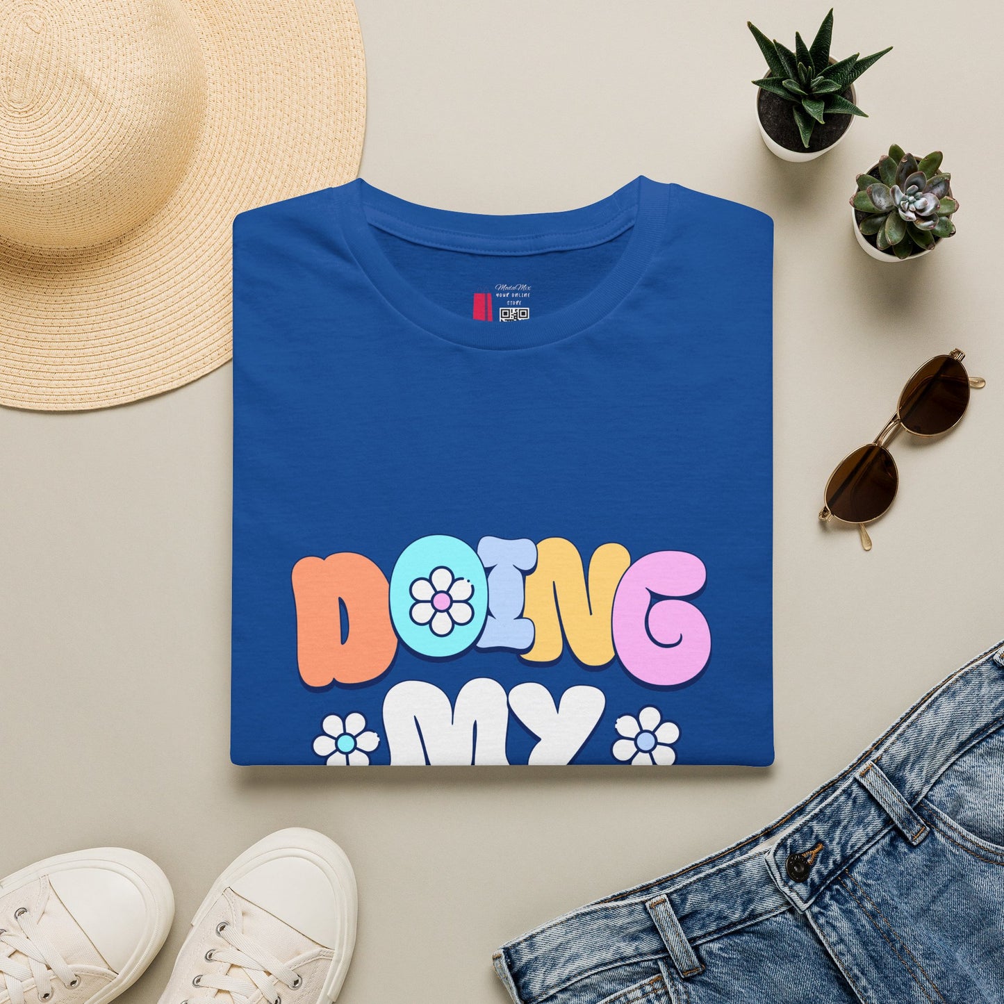 Retro Floral "Doing My Best" T-Shirt
