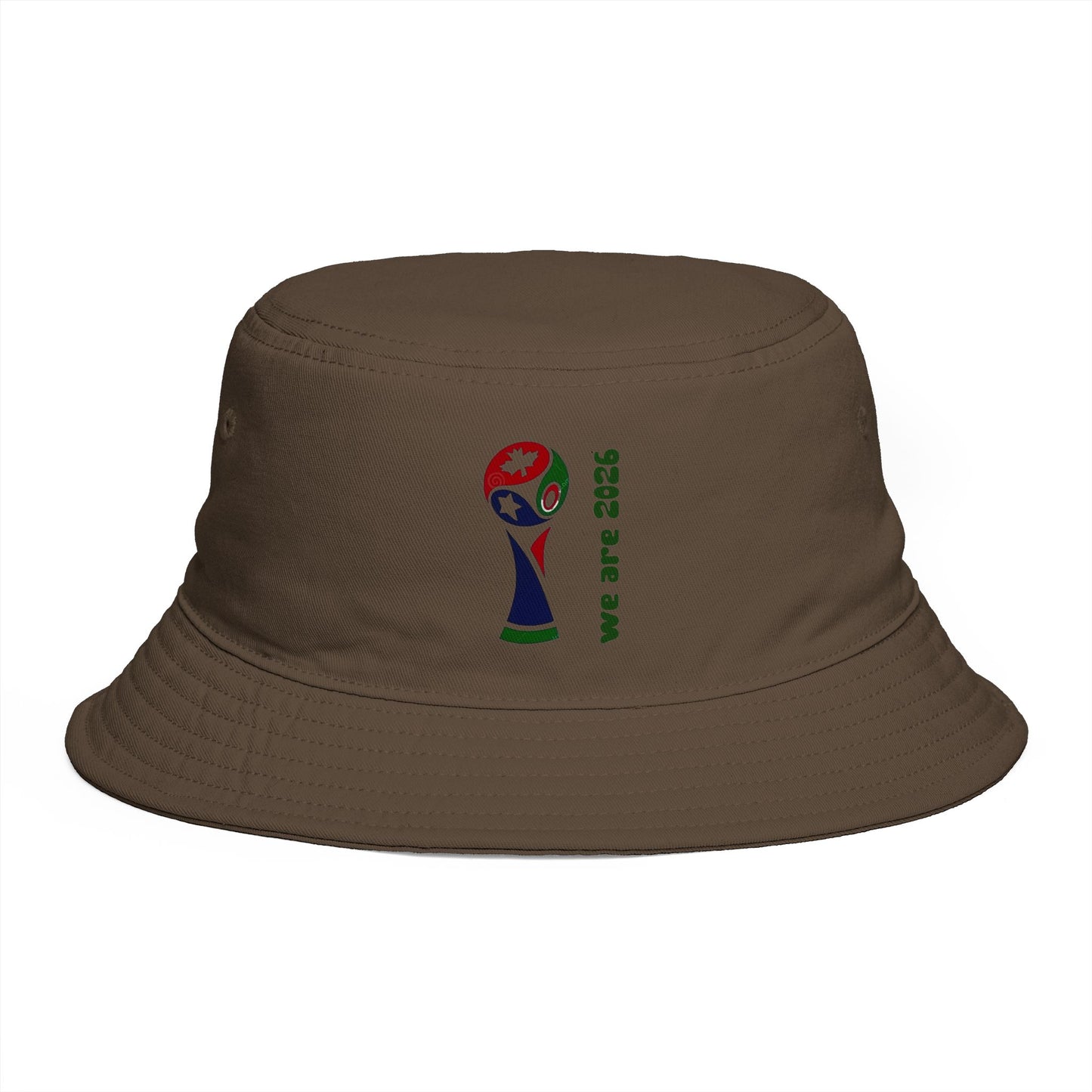 2026 World Cup Trophy Brown Bucket Hat – Soccer Fans Casual Sun Hat