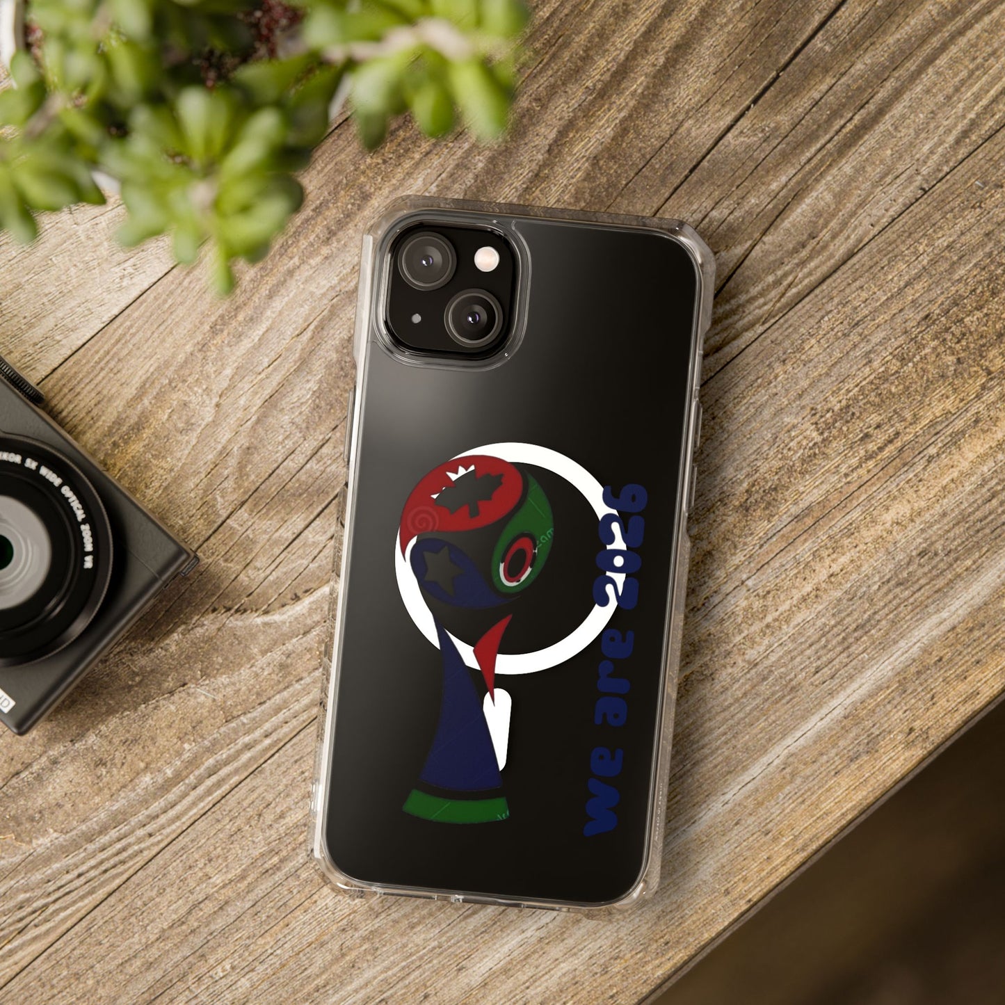 2026 World Cup Clear Magnetic Phone Case — "We Are 2026" Abstract Globe Design