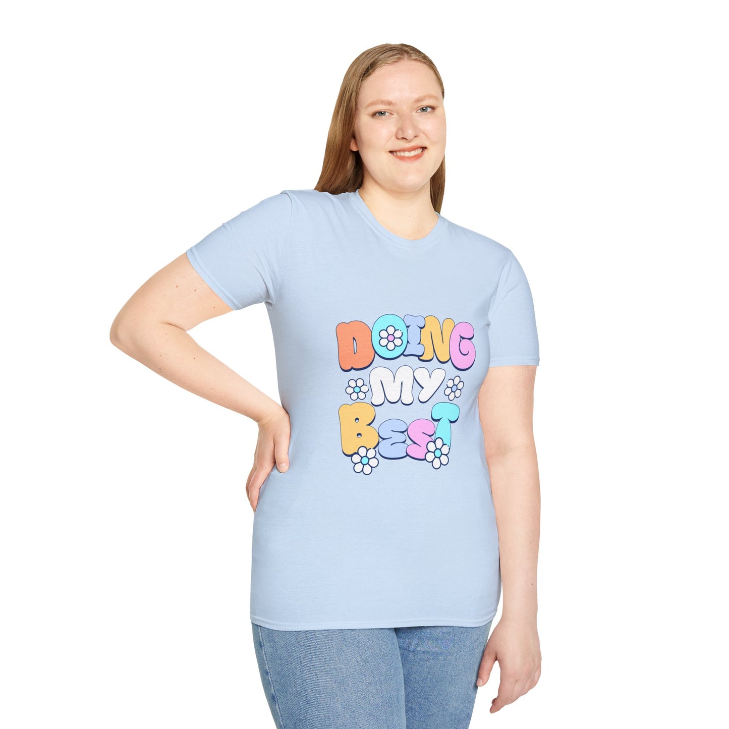 Retro Floral "Doing My Best" T-Shirt
