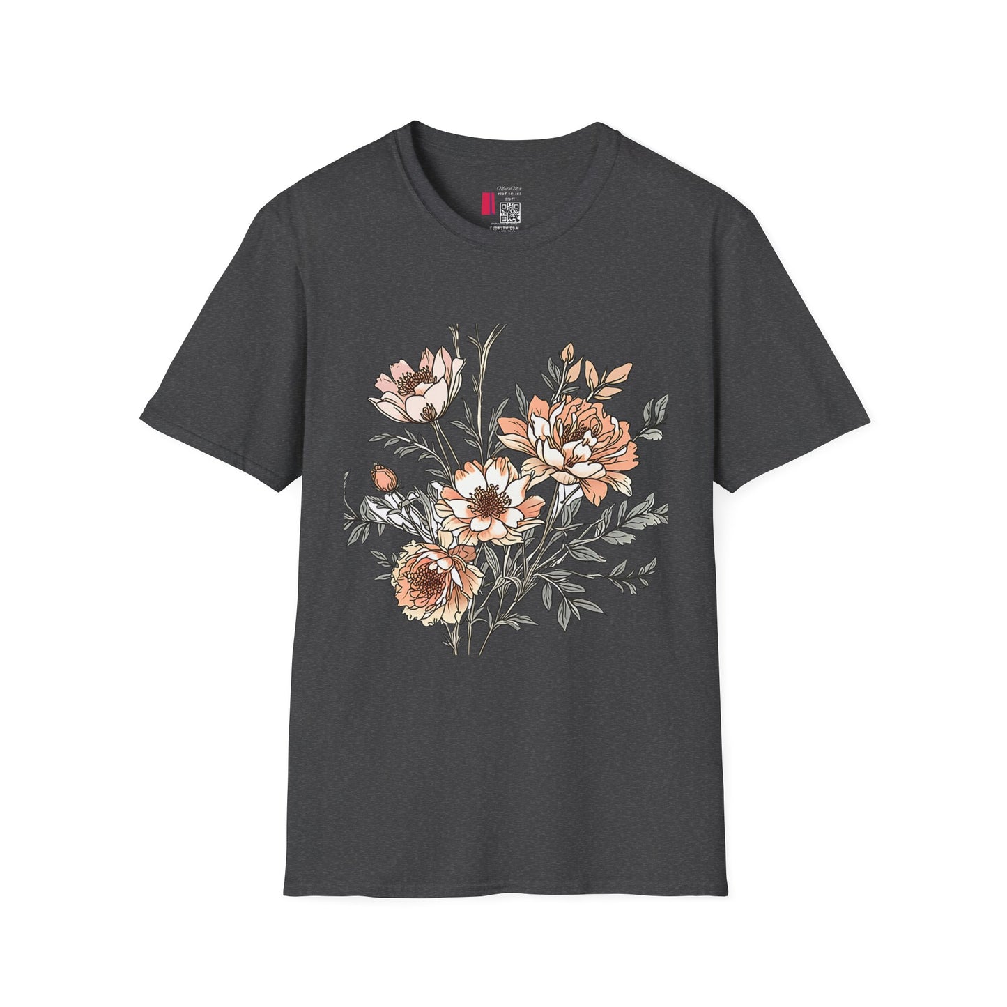 Floral Bouquet Tee - Vintage Peach Botanical T-Shirt