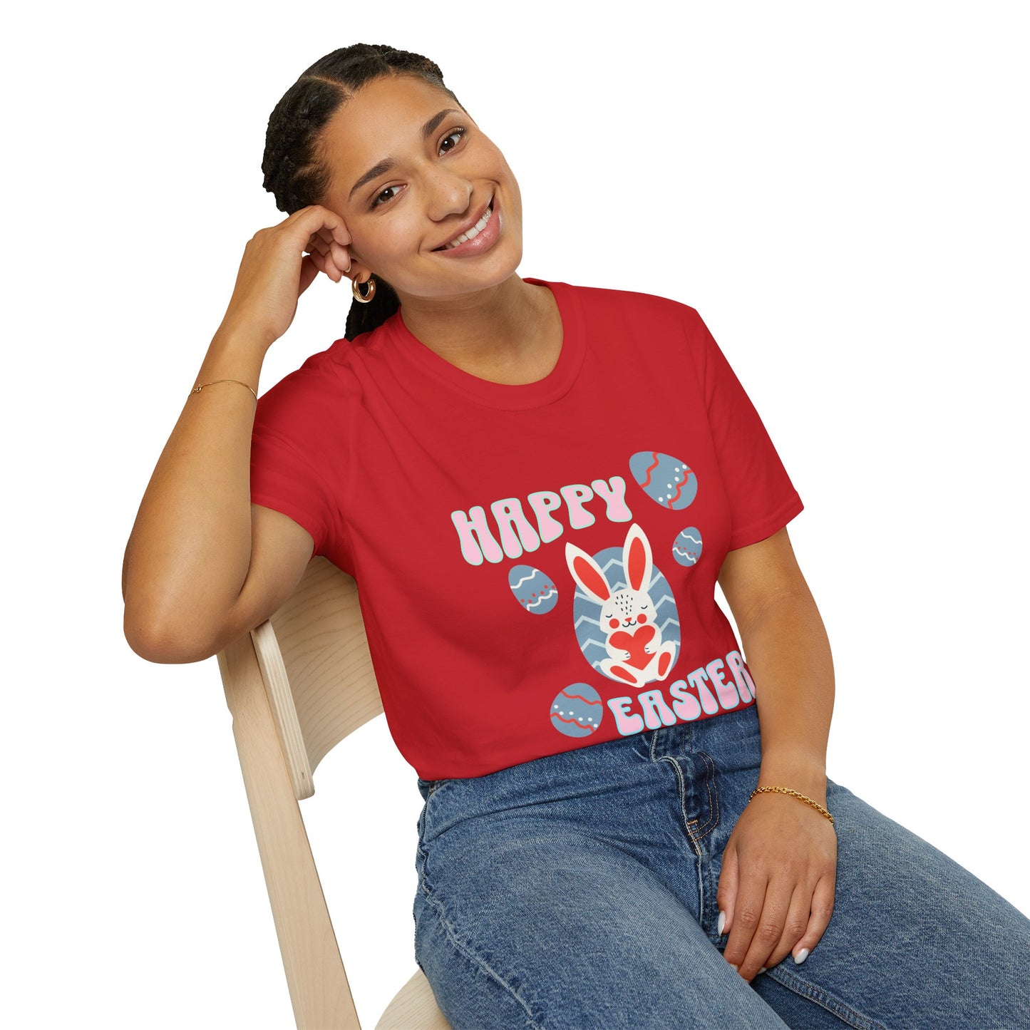 Happy Easter Bunny T-Shirt — Cute Pastel Easter Eggs Design