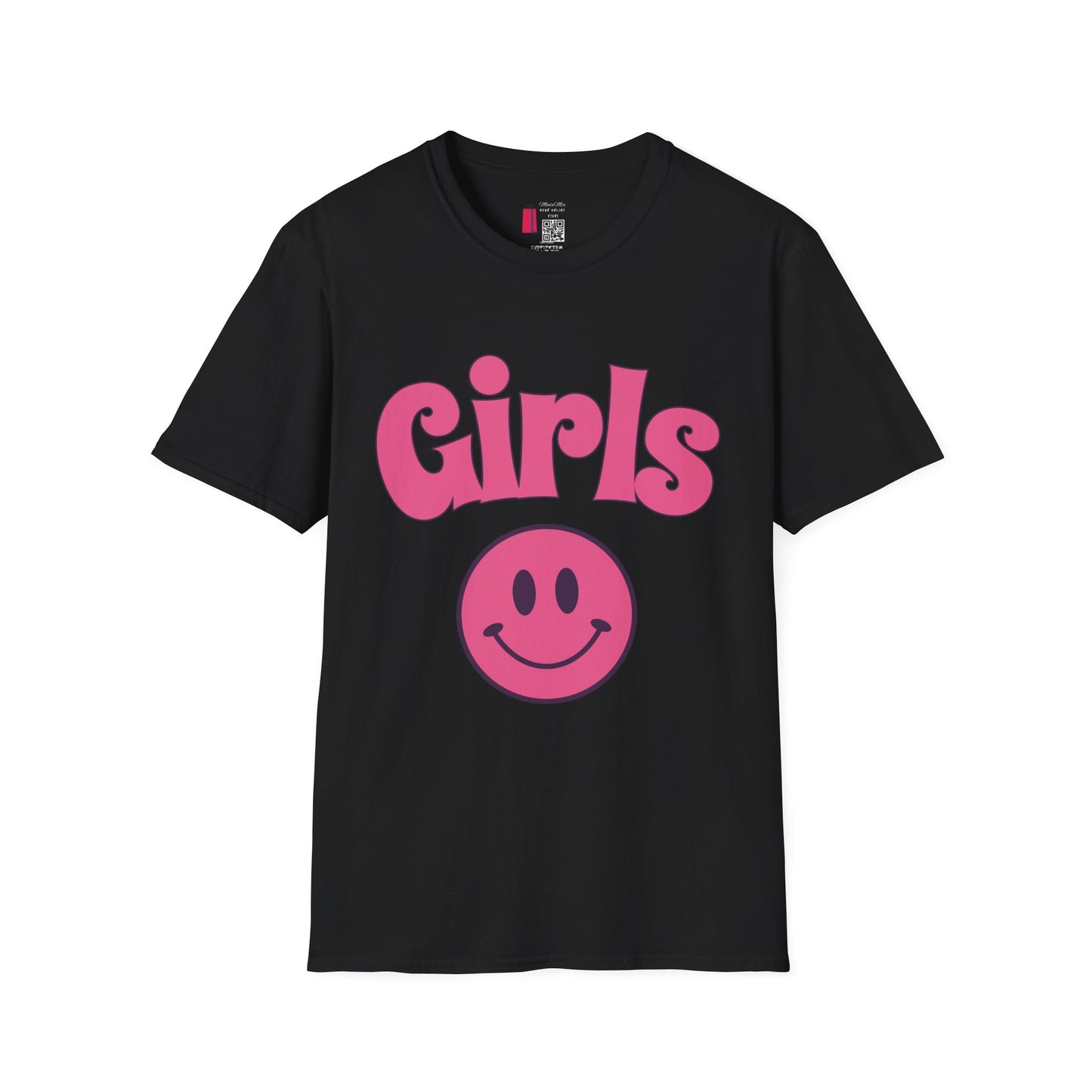 Girls Smiley T-Shirt — Retro Pink Graphic Tee