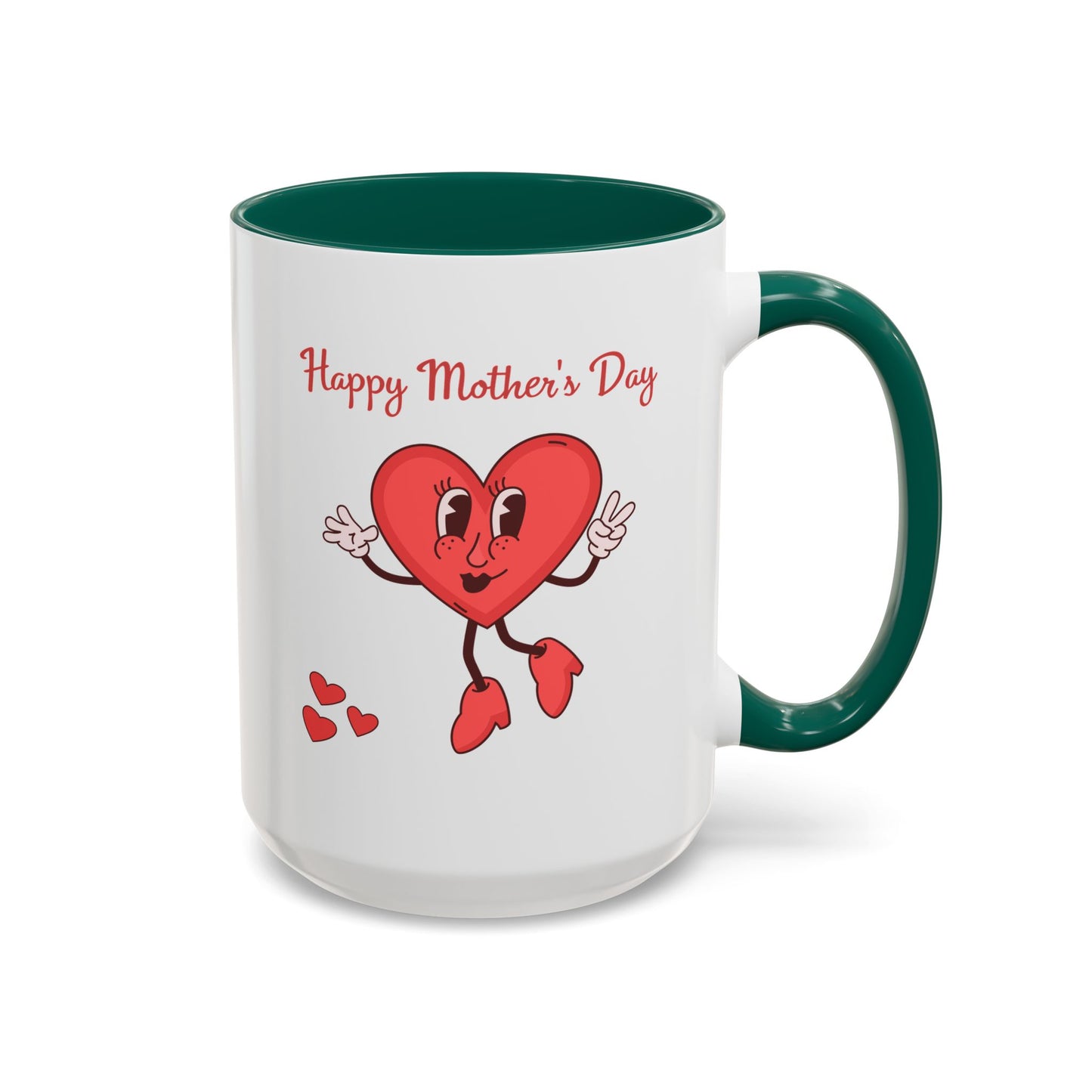 Happy Mother's Day Heart Mug — Cute Retro Heart Mom Coffee Cup (11oz, 15oz)