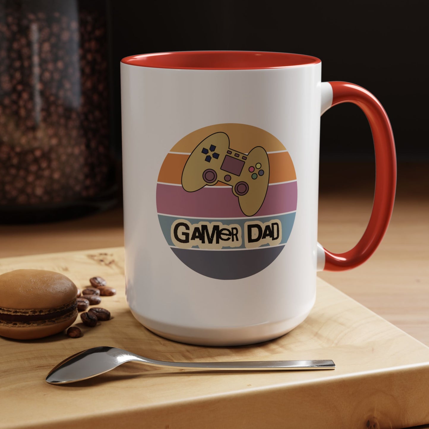 Gamer Dad Coffee Mug — Retro Controller Accent Mug (11/15 oz)