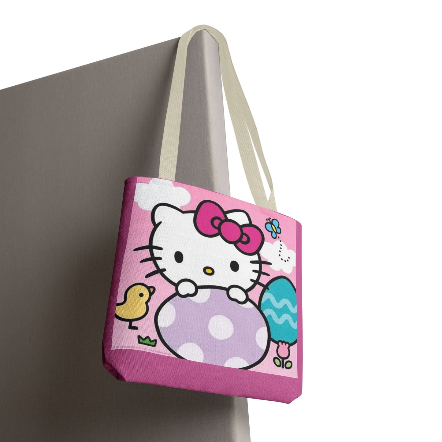 Hello Kitty Easter Tote Bag — Cute Pink Bunny & Egg Spring Shopper