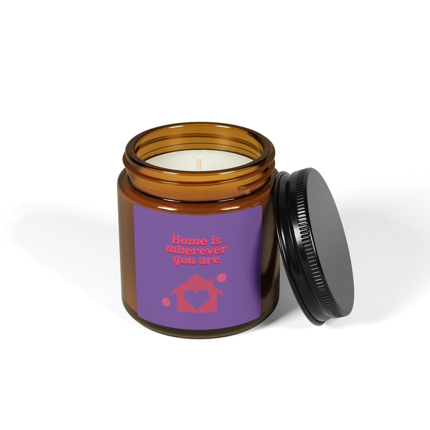 Valentine Love Scented Soy Candle — Amber Jar (Multi-Size)